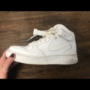 White Nike high top Air force one